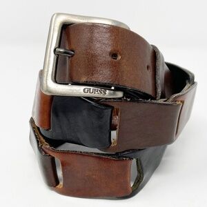 GUESS | Browns & Black Leather Belt